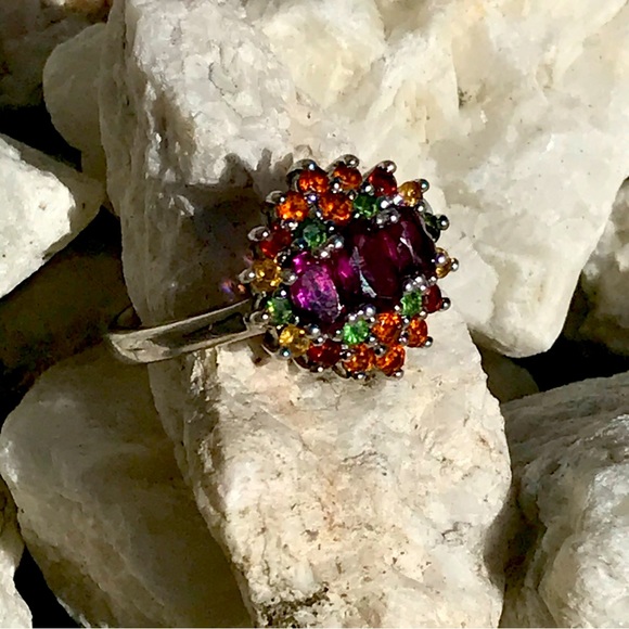 Jewelry - Sterling Multi-gemstone size 9 ring